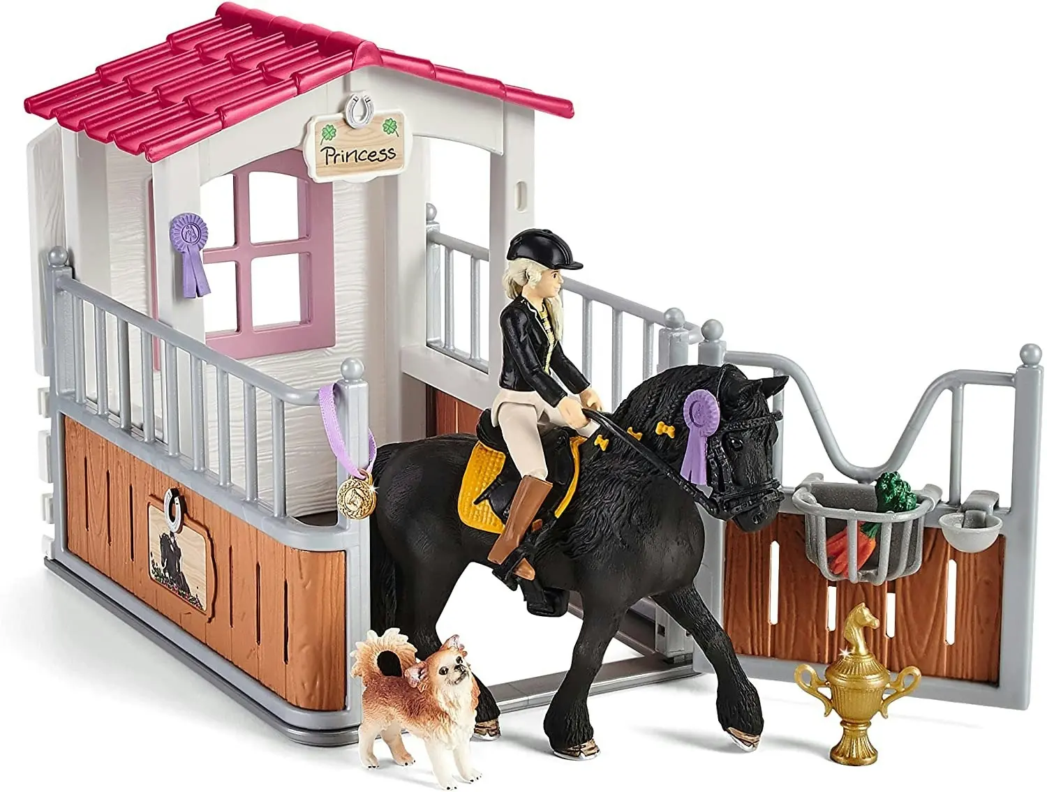 Schleich - Horse Club Horse Stall With Horse Club Tori And Princess Animal Playset