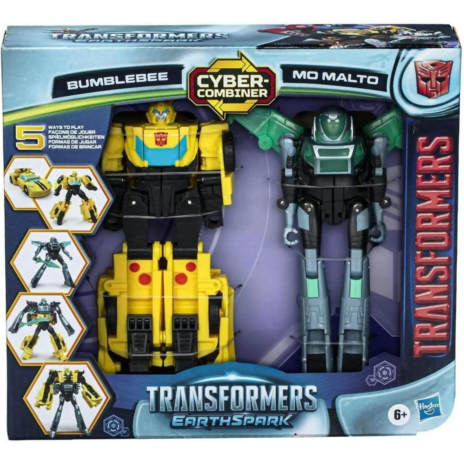 Transformers - Earthspark Cyber-combiner Bumblebee And Mo Malto Action Figures - Hasbro