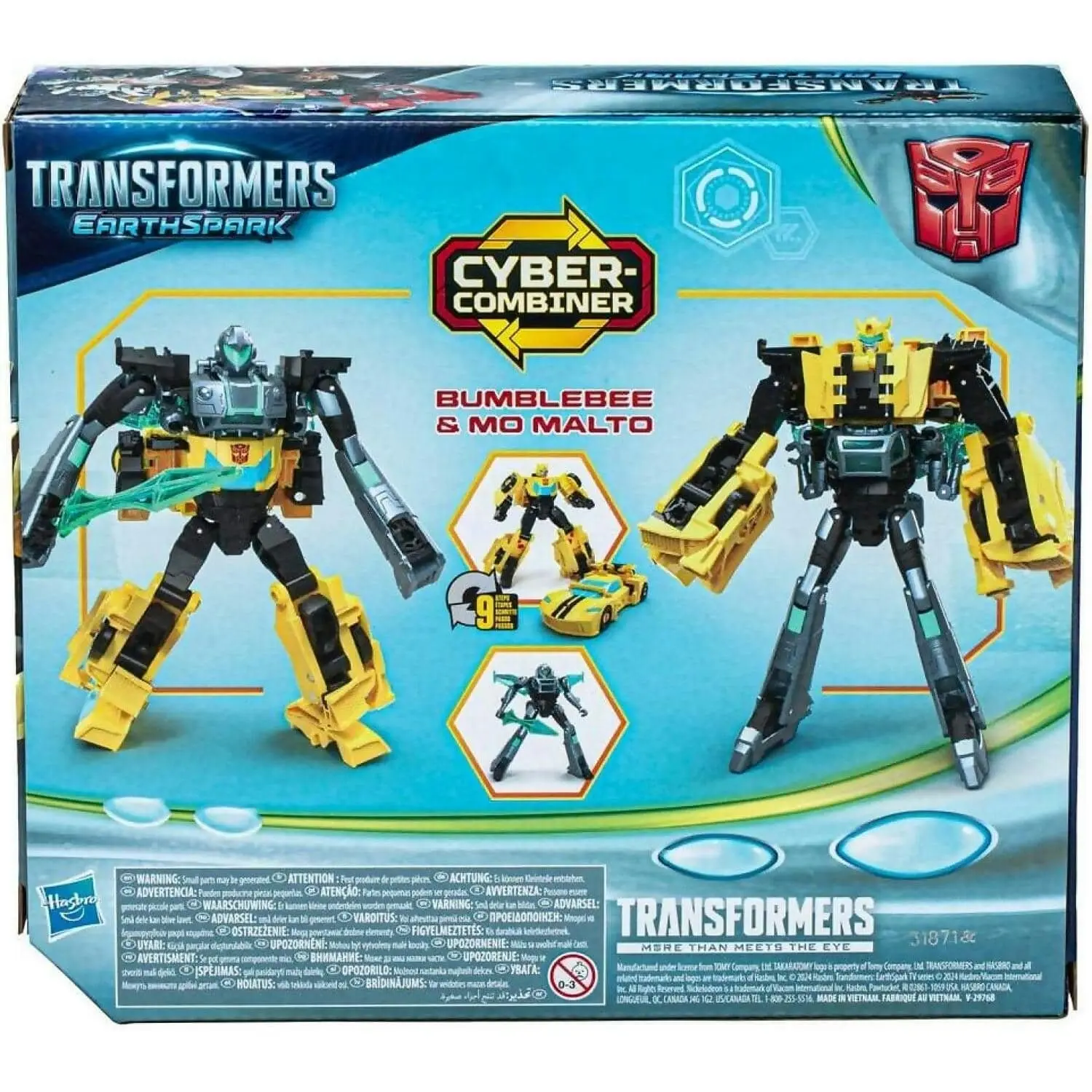 Transformers - Earthspark Cyber-combiner Bumblebee And Mo Malto Action Figures - Hasbro