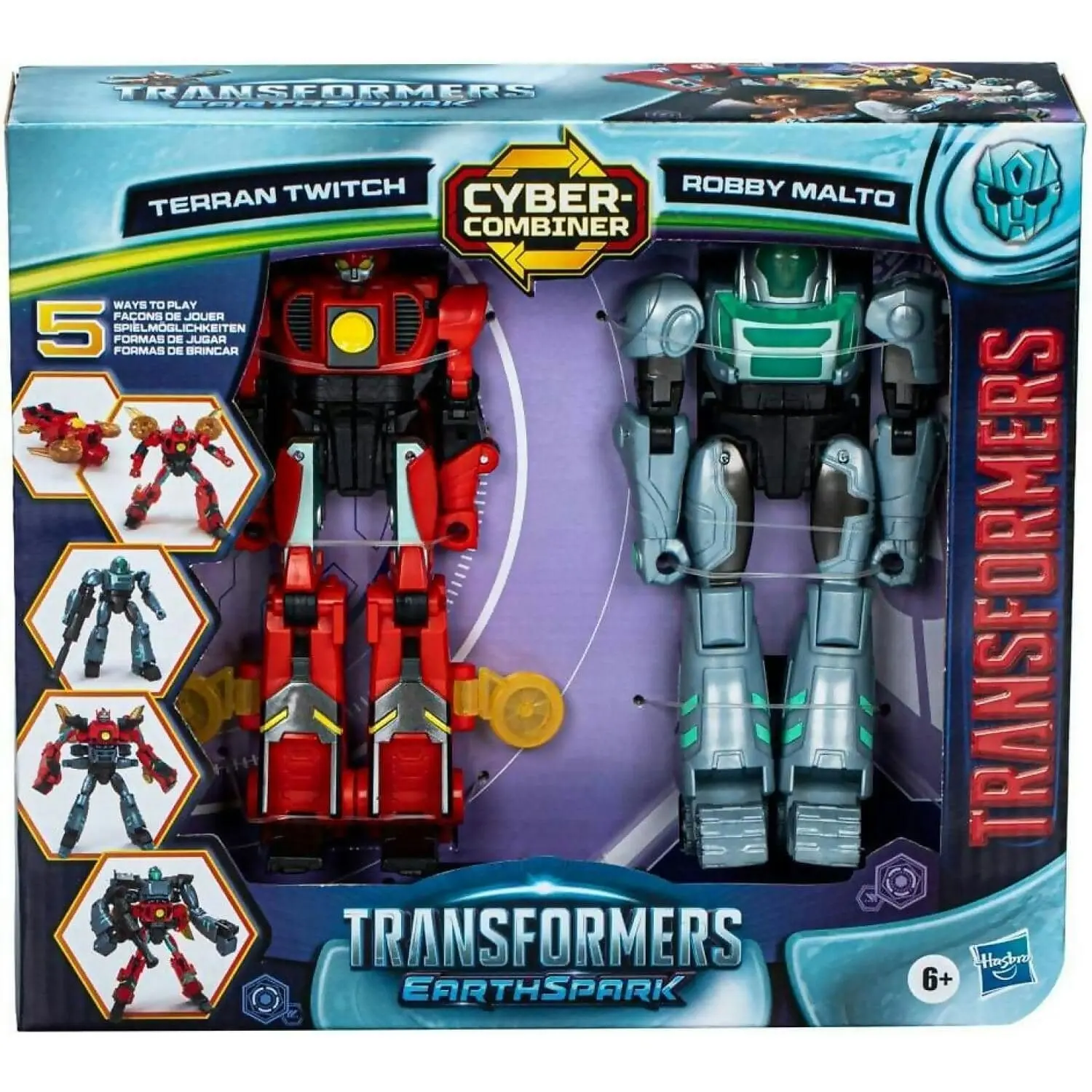 Transformers - Earthspark Cyber-combiner Terran Twitch And Robby Malto Action Figures - Hasbro