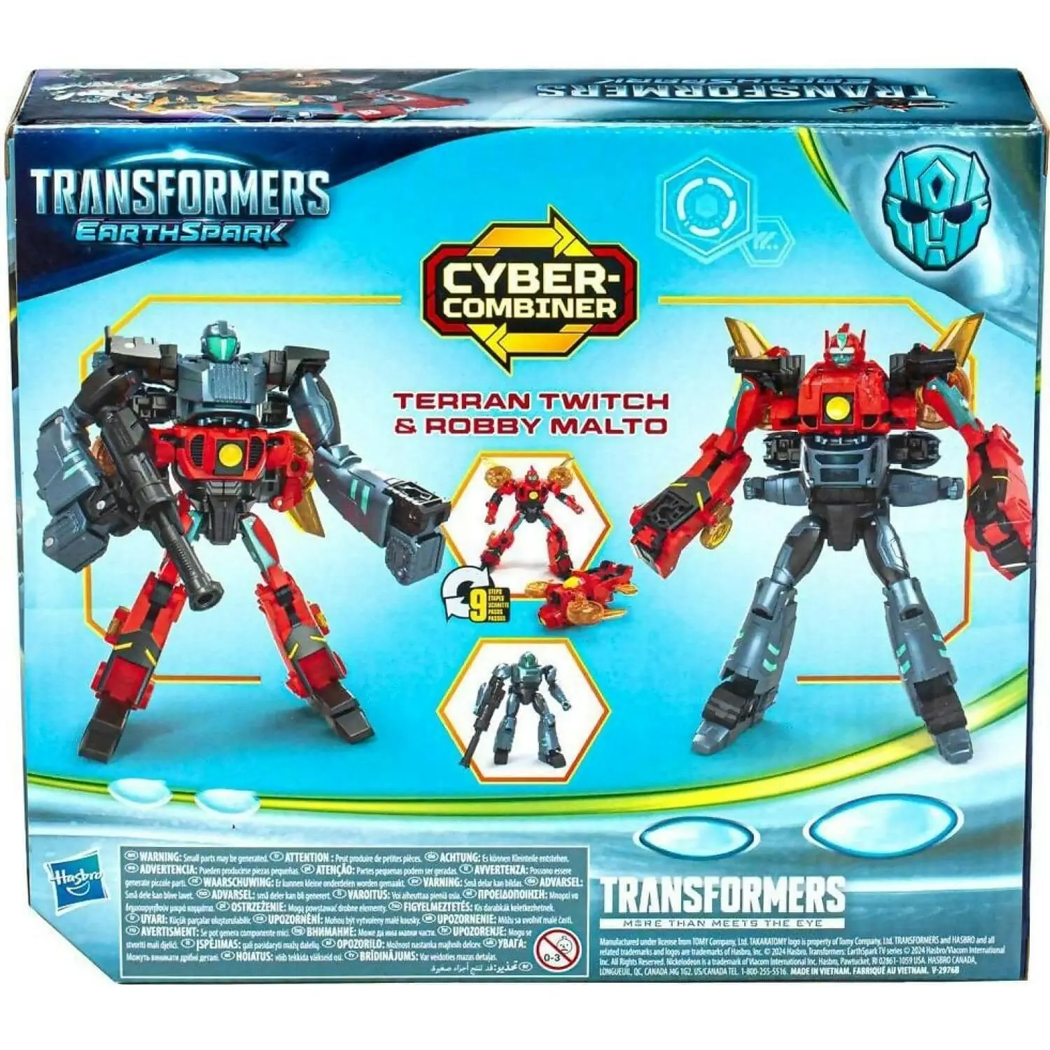 Transformers - Earthspark Cyber-combiner Terran Twitch And Robby Malto Action Figures - Hasbro