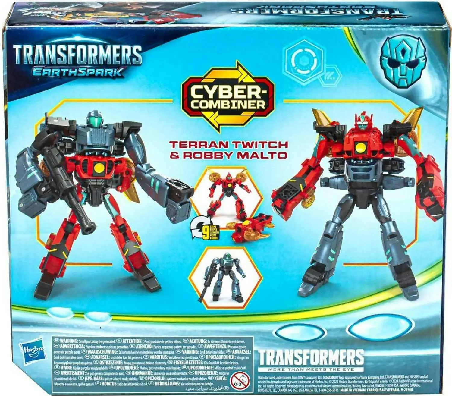 Transformers - Earthspark Cyber-combiner Terran Twitch And Robby Malto Action Figures - Hasbro