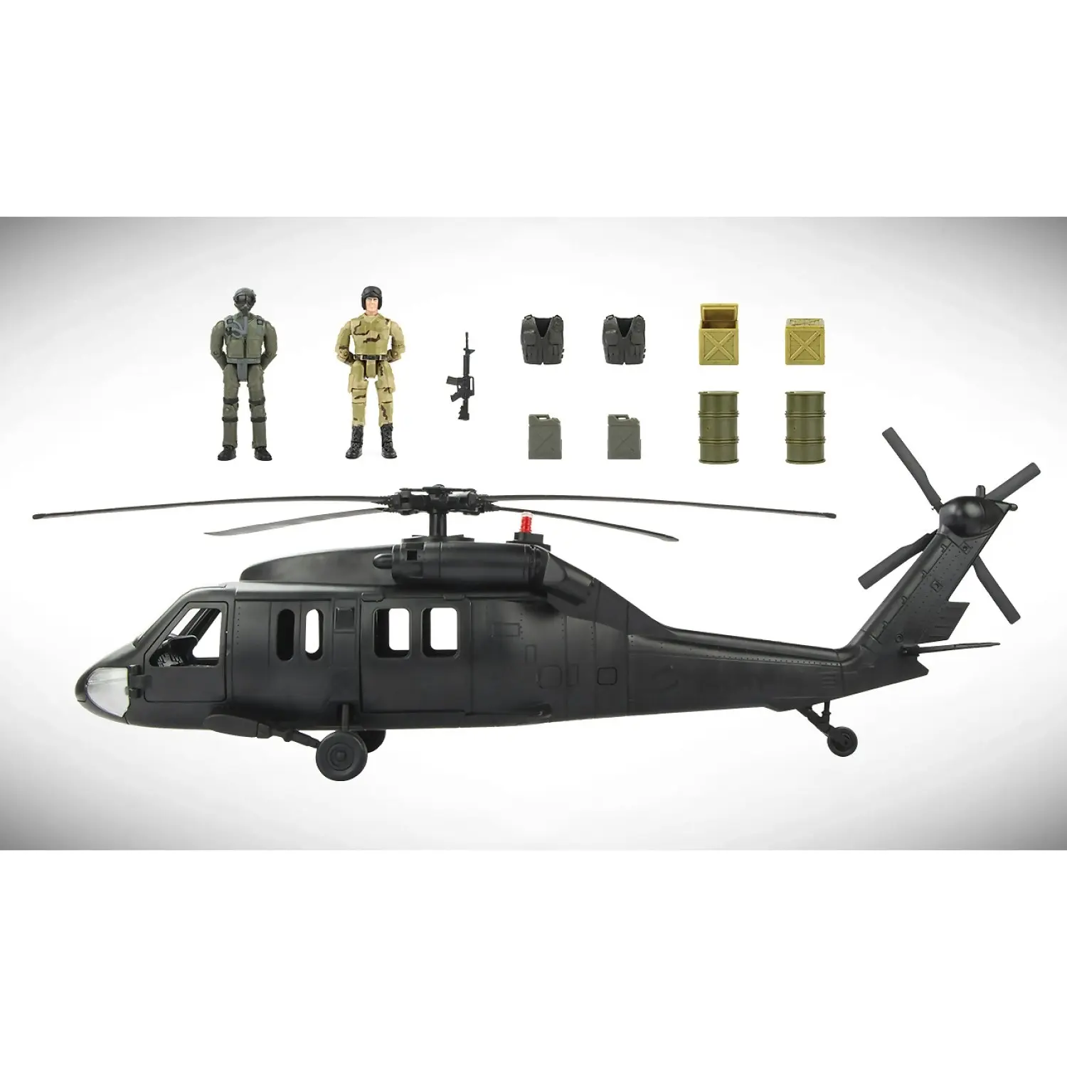 World Peacekeepers - Black Hawk Helicopter 1:18 Scale With 2 Toy Soldiers