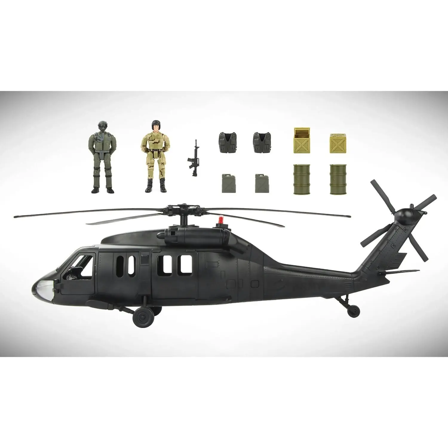 World Peacekeepers - Black Hawk Helicopter 1:18 Scale With 2 Toy Soldiers