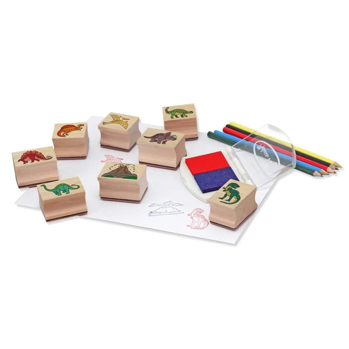 Melissa & Doug - Wooden Stamp Set - Dinosaurs