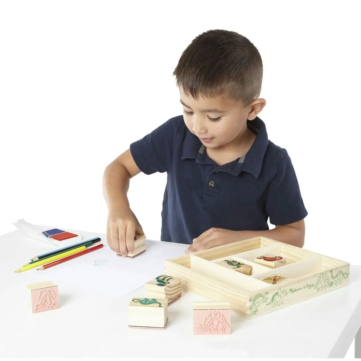 Melissa & Doug - Wooden Stamp Set - Dinosaurs