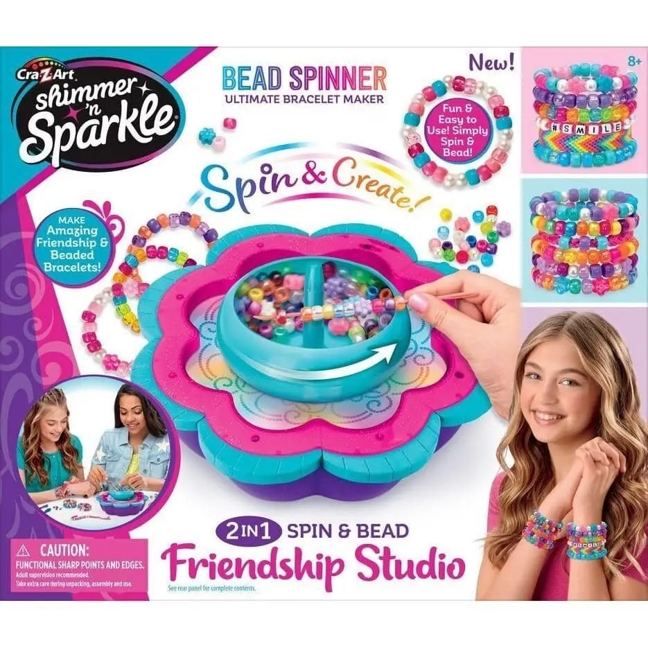 Cra-z-art - Shimmer 'n Sparkle 2 In 1 Spin & Bead Friendship Studio