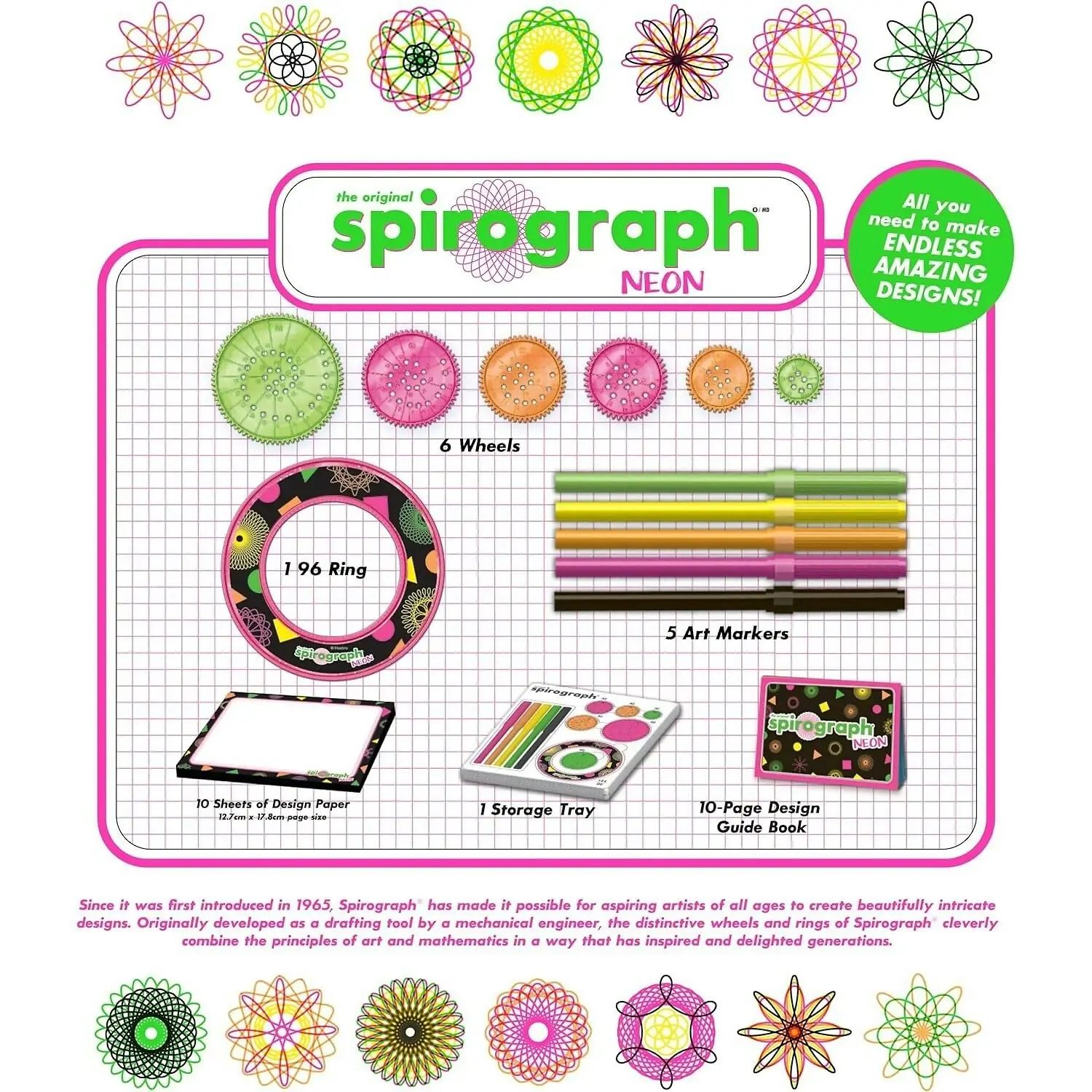 Spirograph - Neon 38-pieces Kit