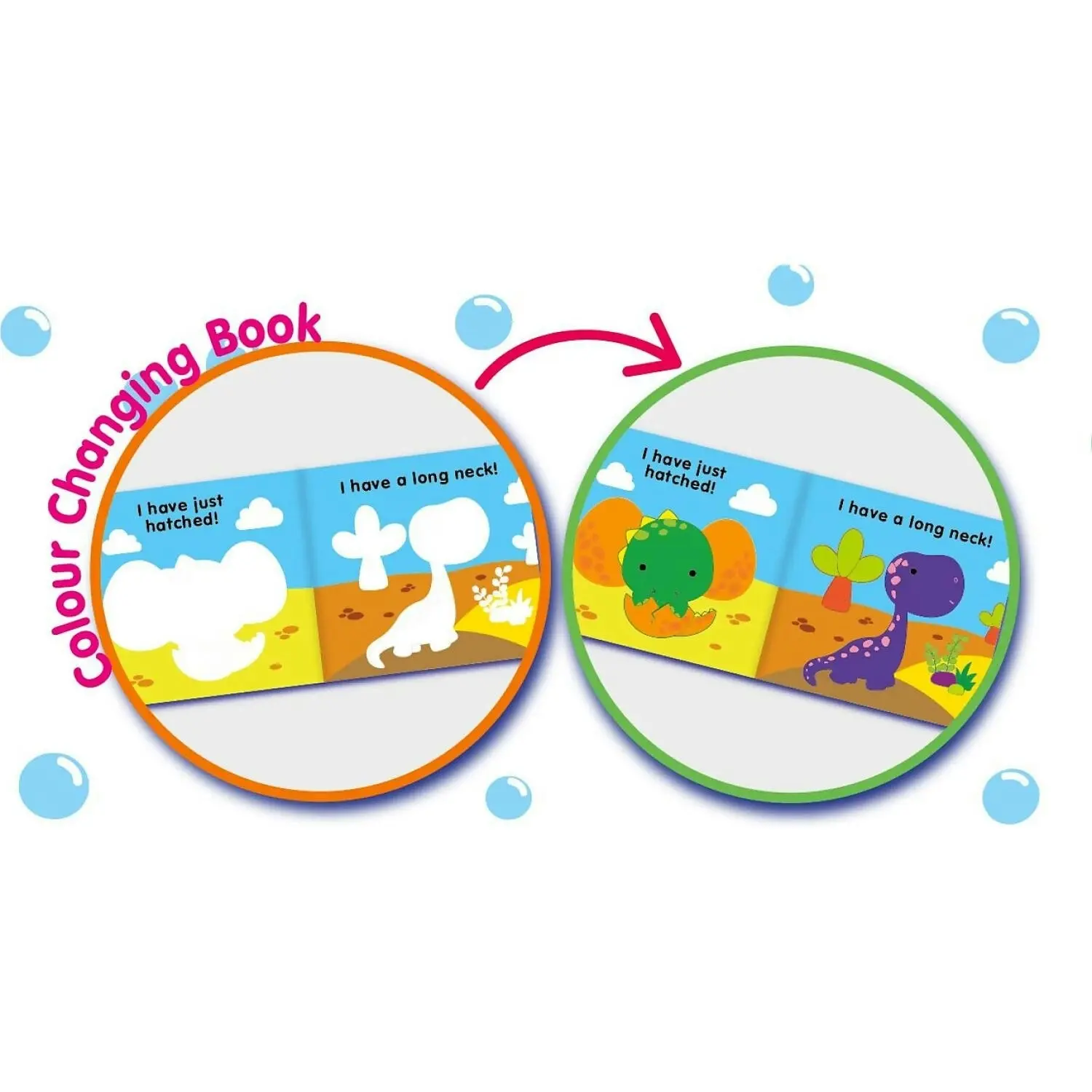 Buddy & Barney - Magic Colour Changing Bath Book - Dinosaur - Mh