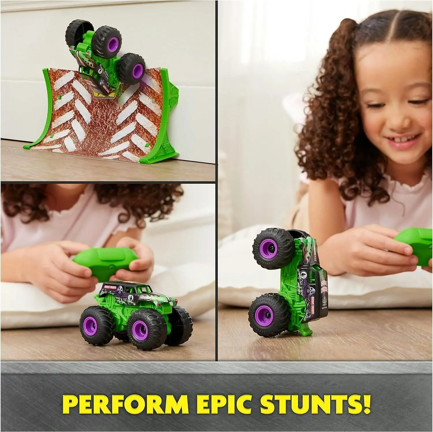 Monster Jam - Grave Digger Remote Control Monster Truck 1:64 Scale Includes Ramp Rc Cars Kids Toys For Boys And Girls Ages 4 And Up - Spin Master