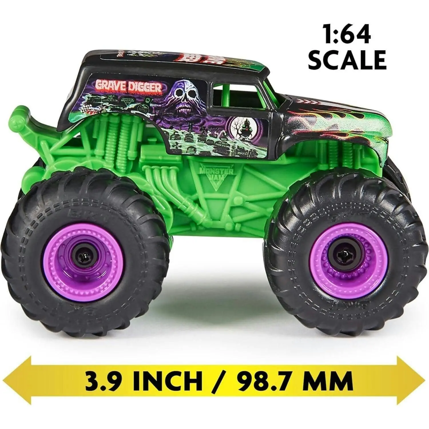 Monster Jam - Grave Digger Remote Control Monster Truck 1:64 Scale Includes Ramp Rc Cars Kids Toys For Boys And Girls Ages 4 And Up - Spin Master