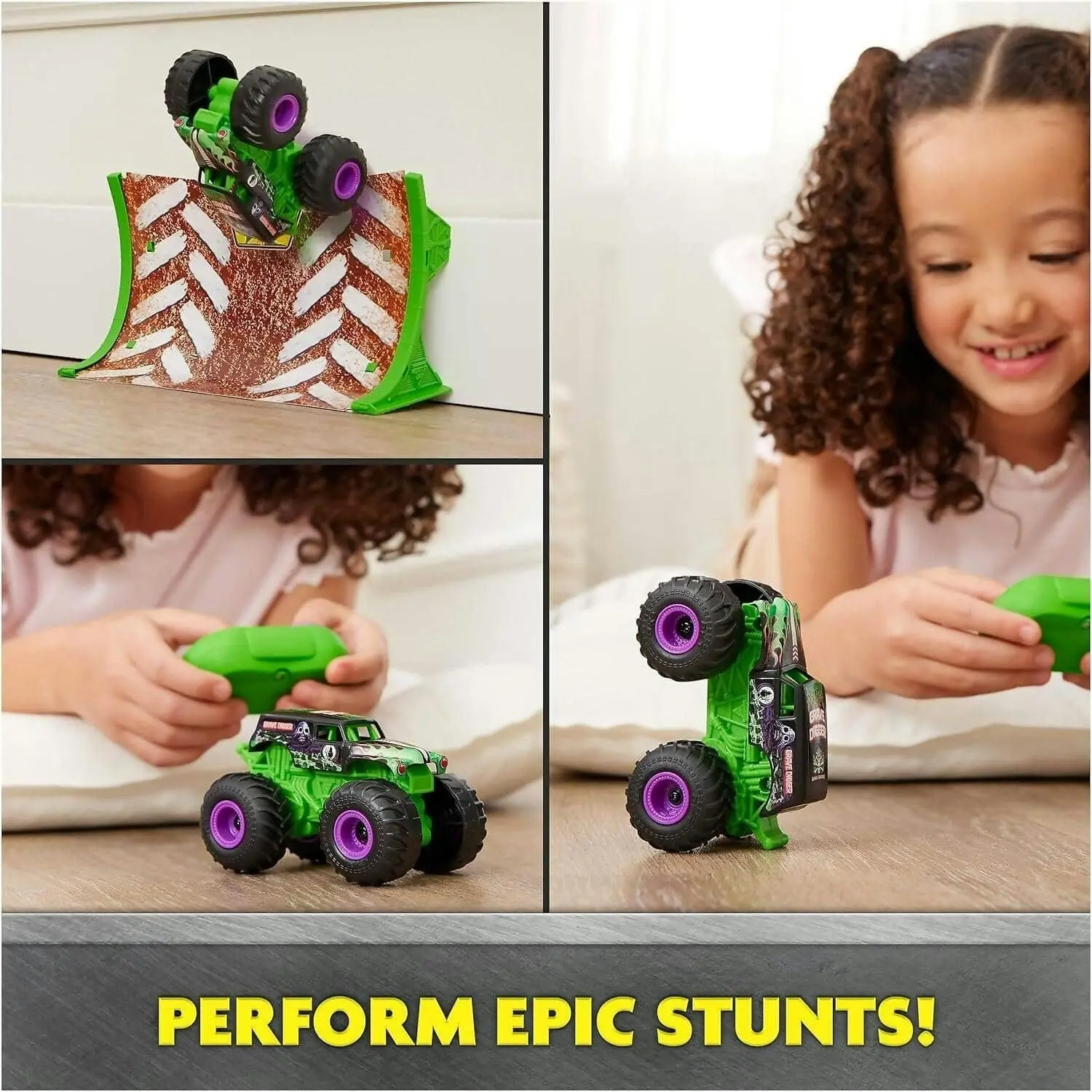 Monster Jam - Grave Digger Remote Control Monster Truck 1:64 Scale Includes Ramp Rc Cars Kids Toys For Boys And Girls Ages 4 And Up - Spin Master