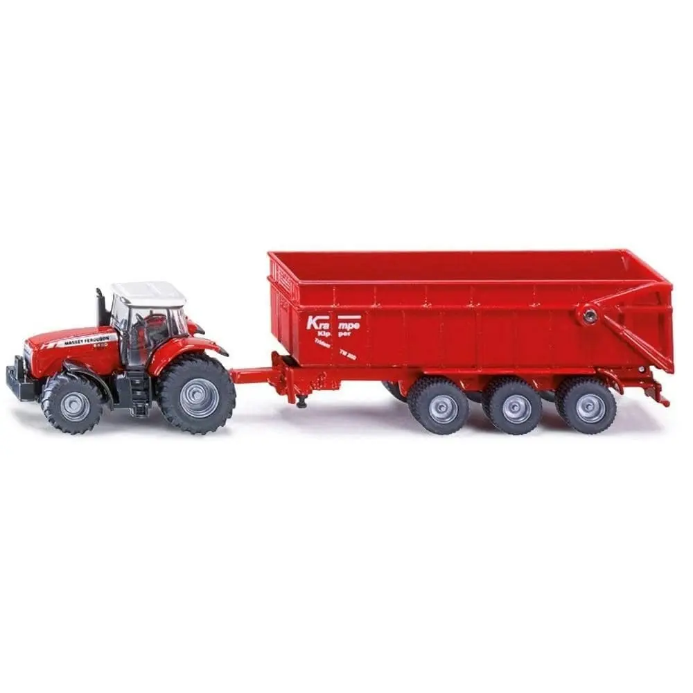 Siku - Massey Ferguson Tractor With 3 Axle Tipper Trailer