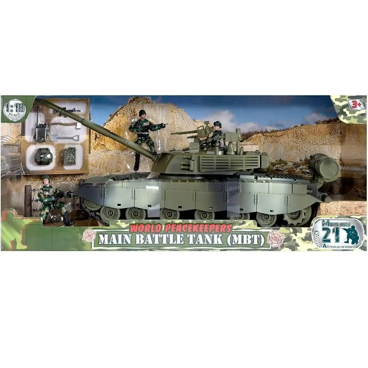 World Peacekeepers - Main Battle Tank With 3 Figures 1:18