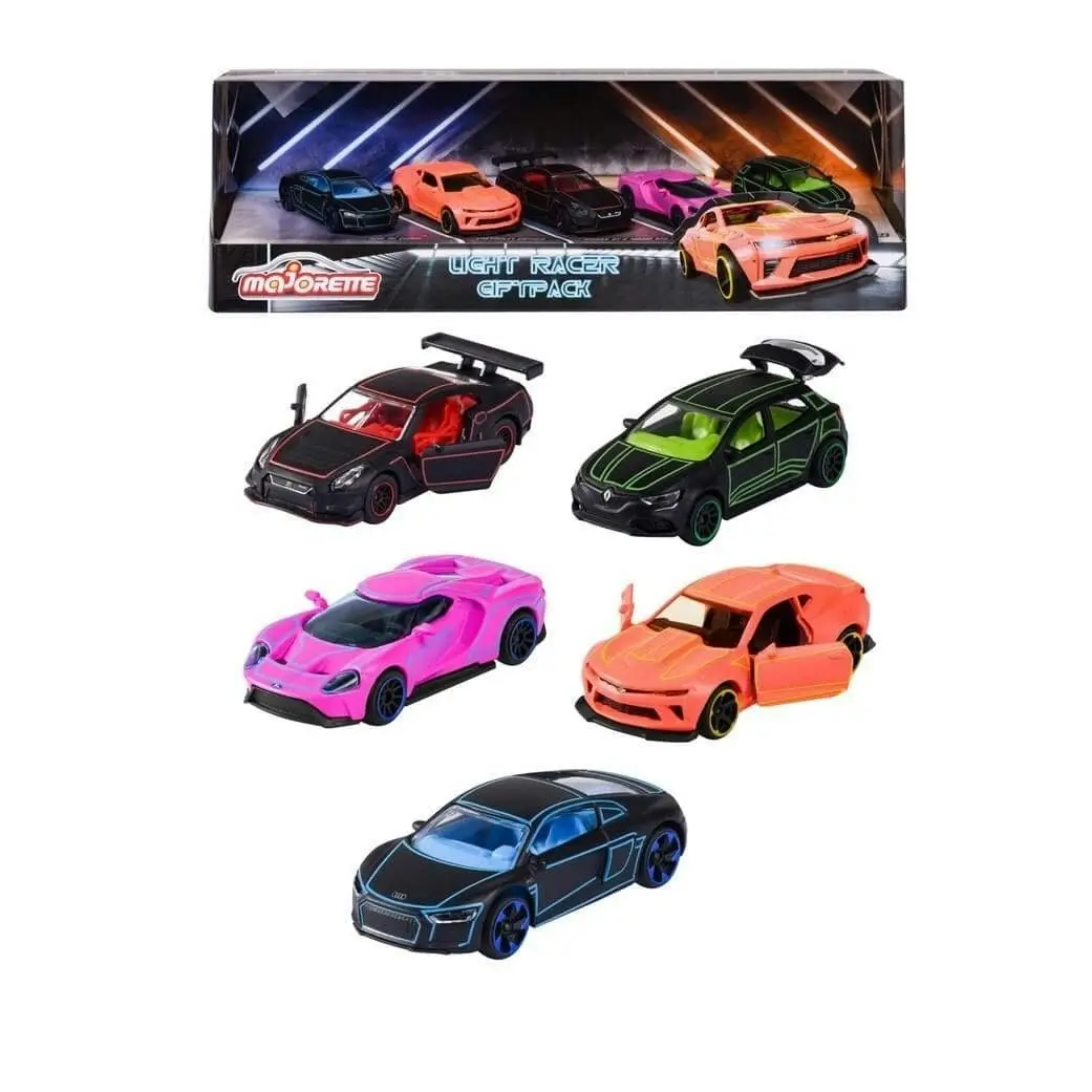 Majorette - Light Racer Gift Pack Includes 5 X Cars