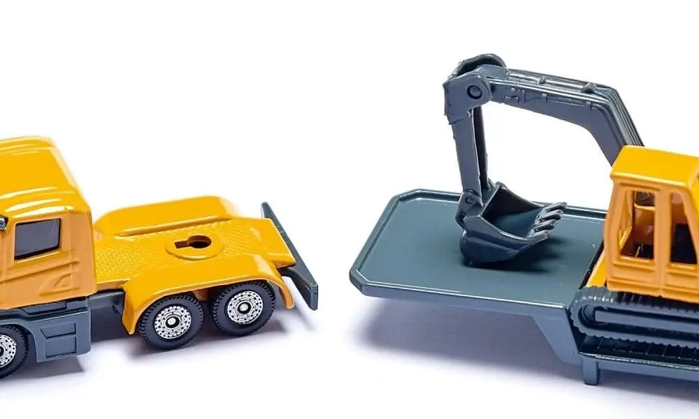 Siku - Low Loader with Excavator Die-Cast Model Construction Machinery - Model 16112 - 1:50 Scale