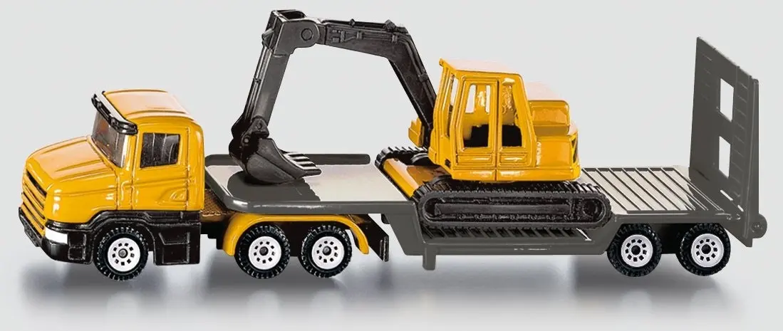 Siku - Low Loader With Excavator Transport  Load-up