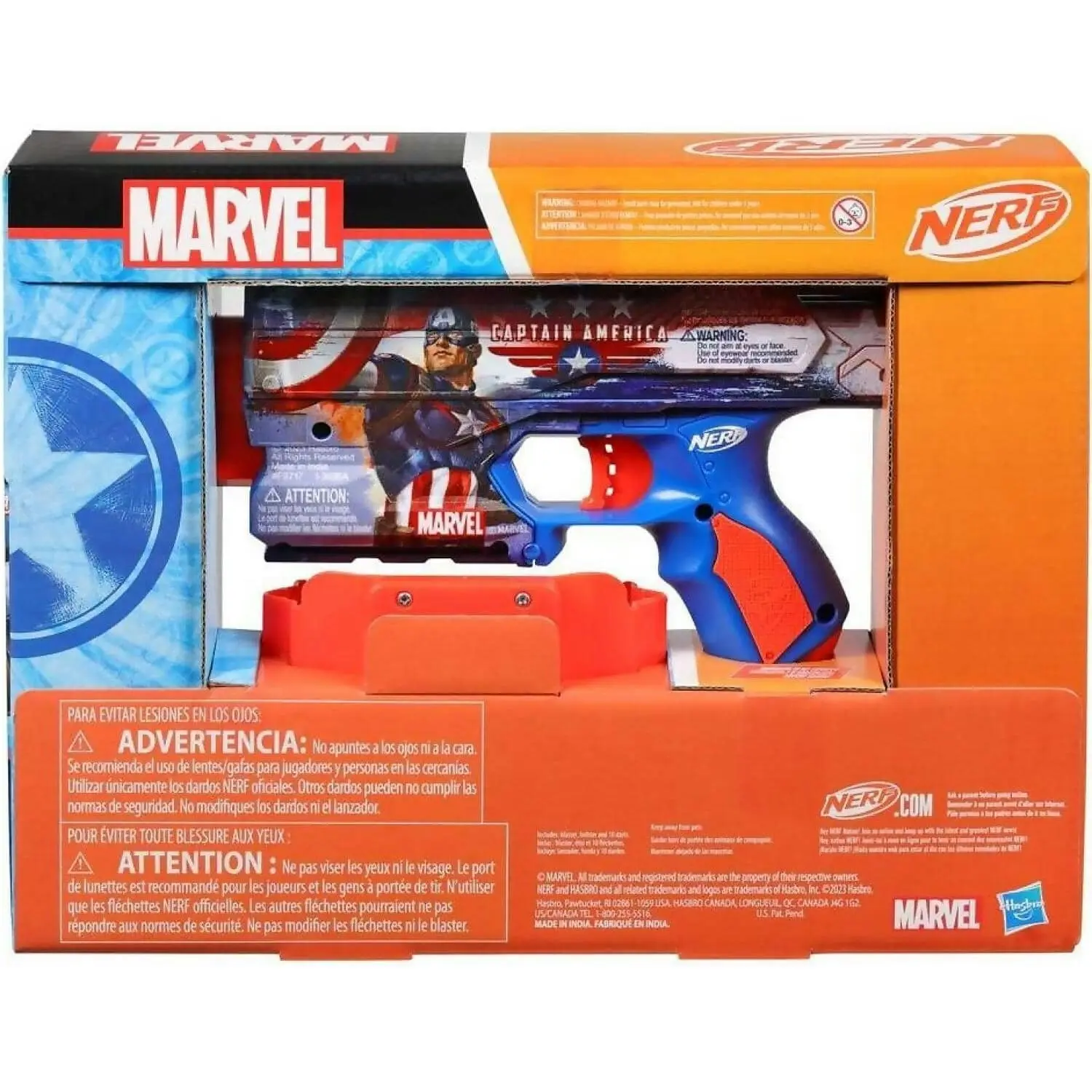 Nerf - Marvel Captain America Blaster 10 Nerf Elite Darts Holster Gifts For 8 Year Old Boys & Girls & Up - Hasbro