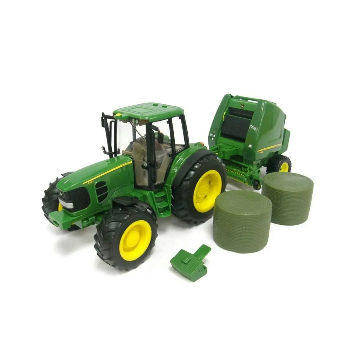 John Deere - Tomy 7330 Tractor with Lights & Sounds and Round Baler 1:16