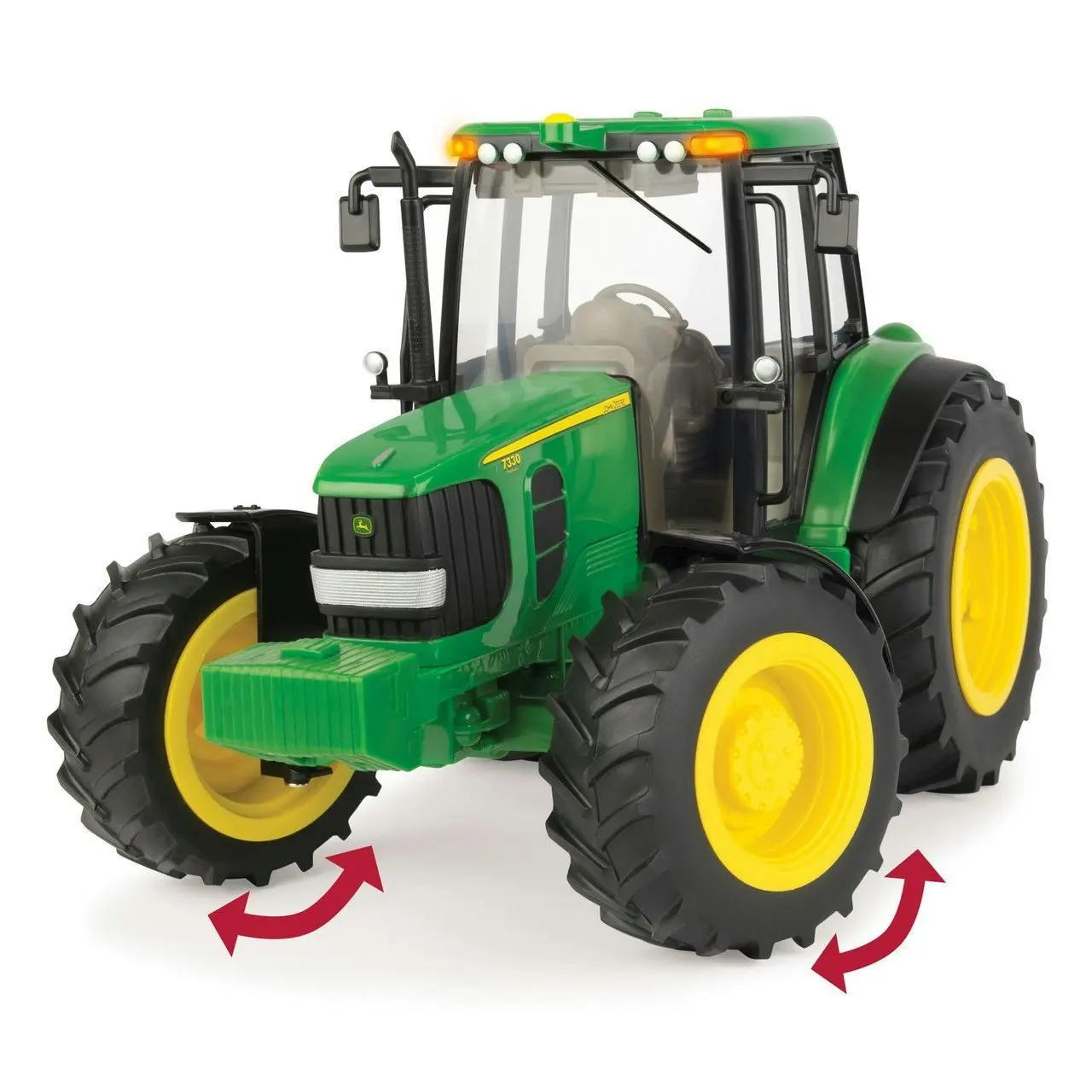 John Deere - Tomy 7330 Tractor with Lights & Sounds and Round Baler 1:16