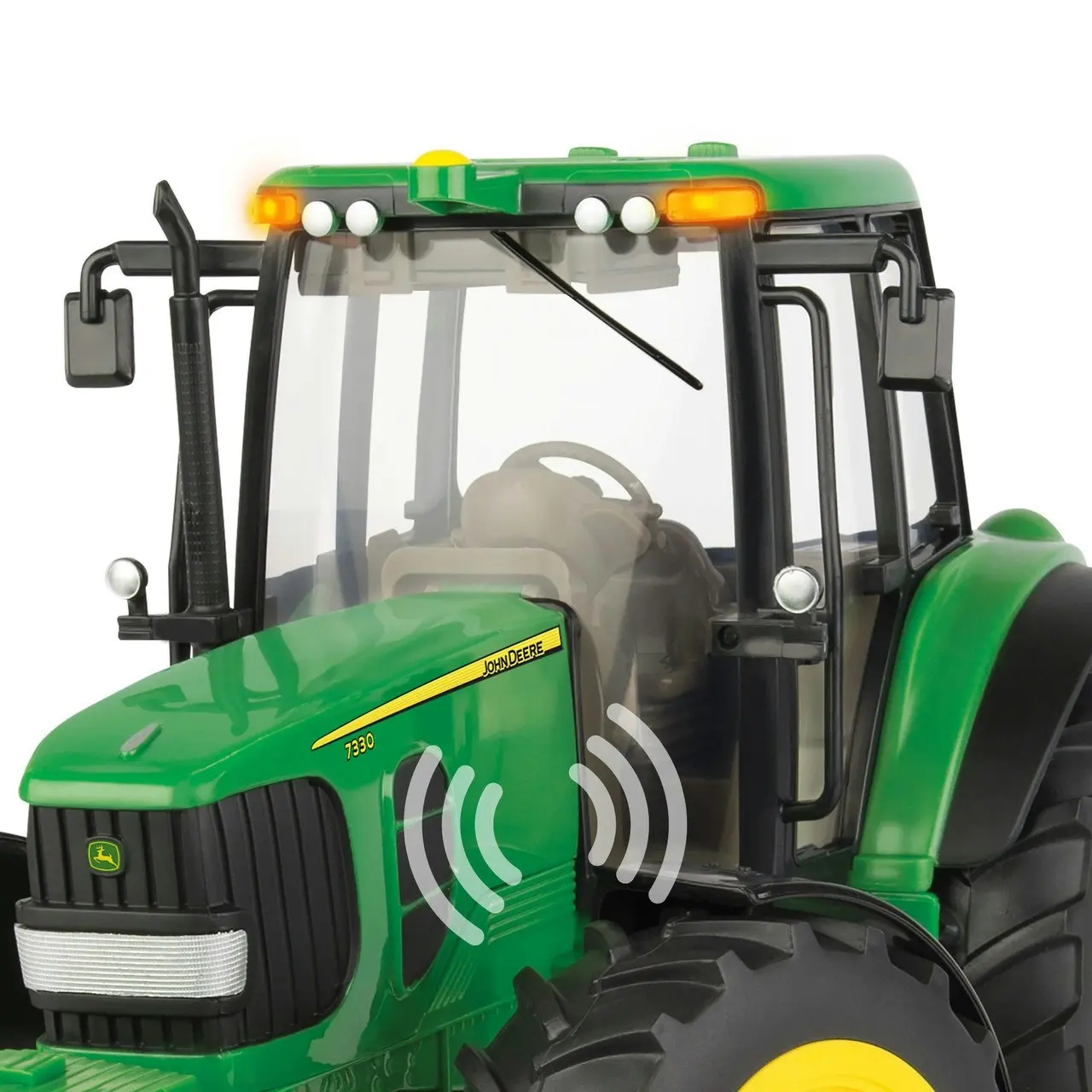 John Deere - Tomy 7330 Tractor with Lights & Sounds and Round Baler 1:16