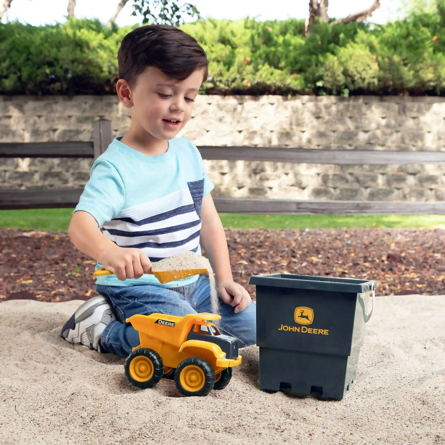 John Deere - Sandbox Toy Set With Dump Truck Bucket And Shovel - Tomy