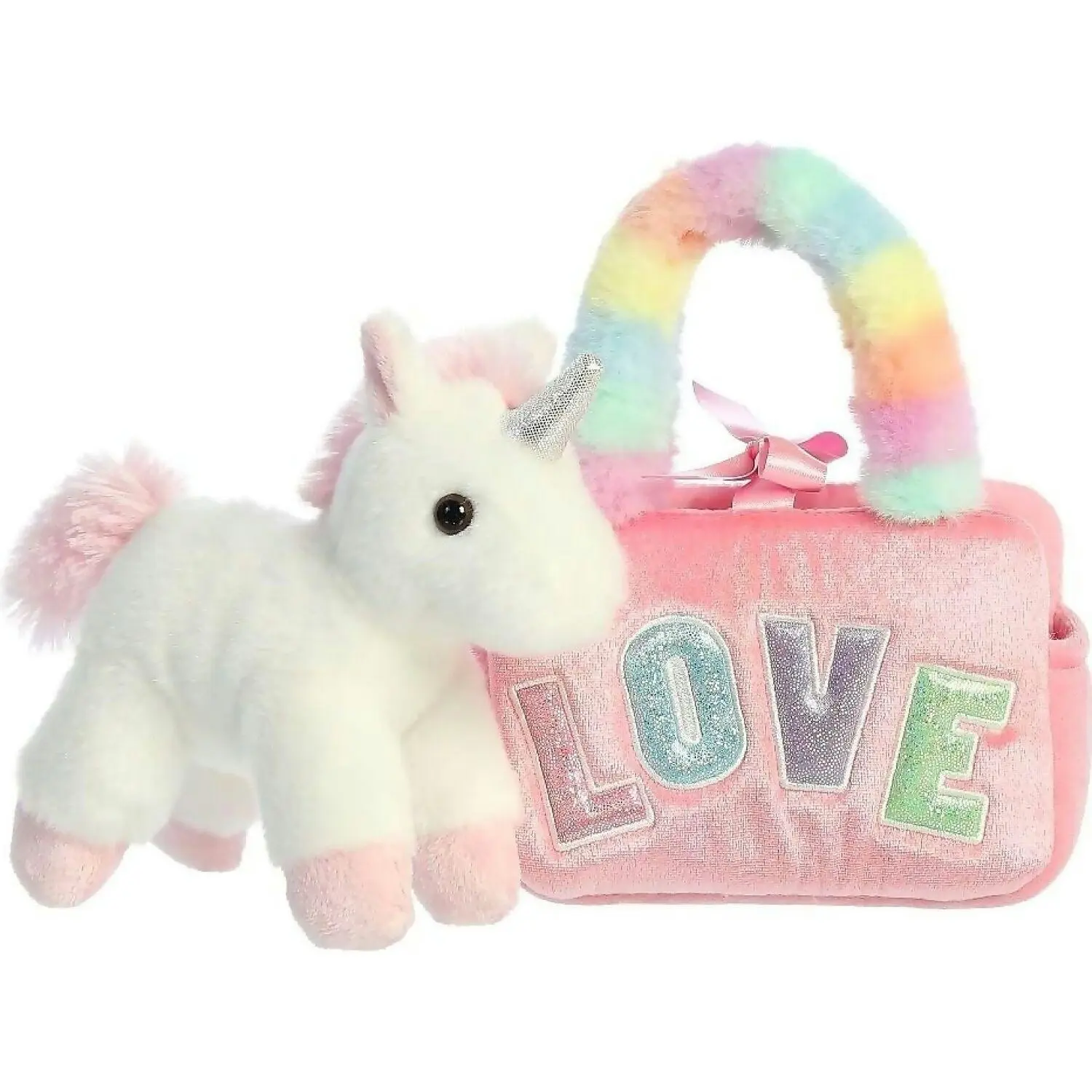 Cotton Candy - Fancy Pals Unicorn With Pink Love Bag