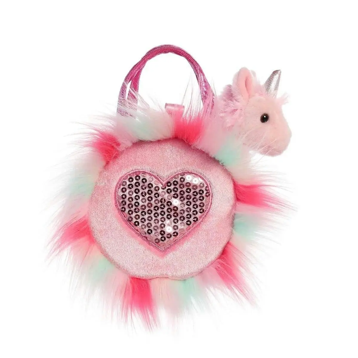 Cotton Candy -  Fancy Pals Unicorn In Pink Fluffy Heart Bag