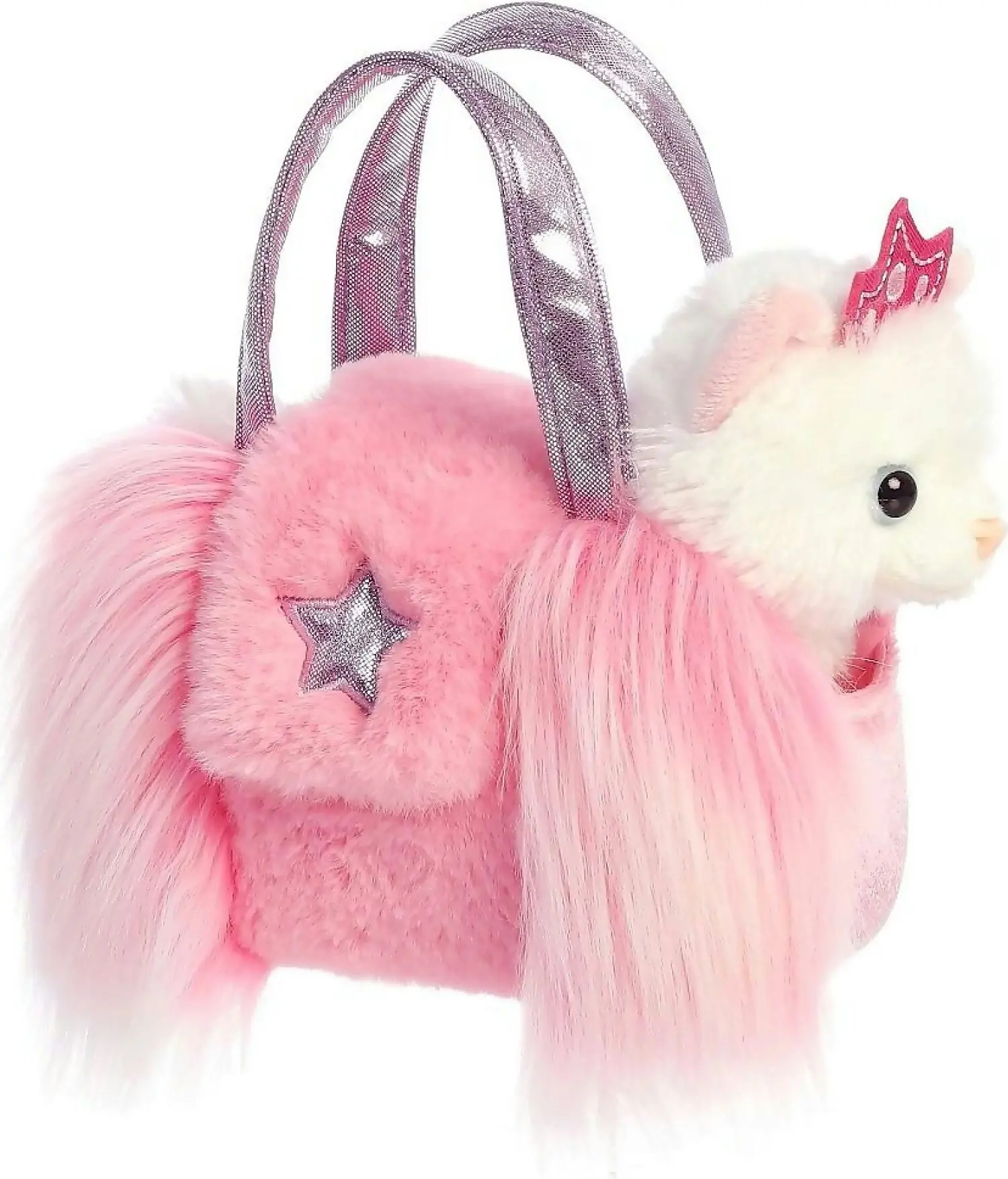 Cotton Candy - Fancy Pals Cat In Pink Shaggy Bag With Star