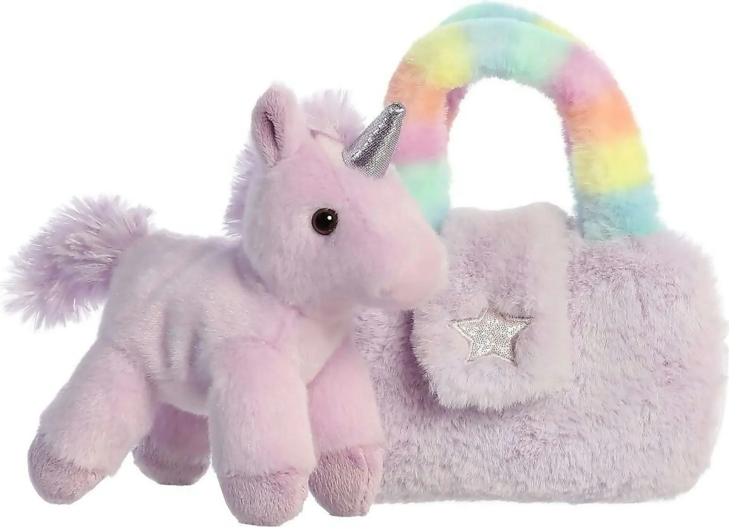 Cotton Candy - Fancy Pals Unicorn In Purple Plush Bag