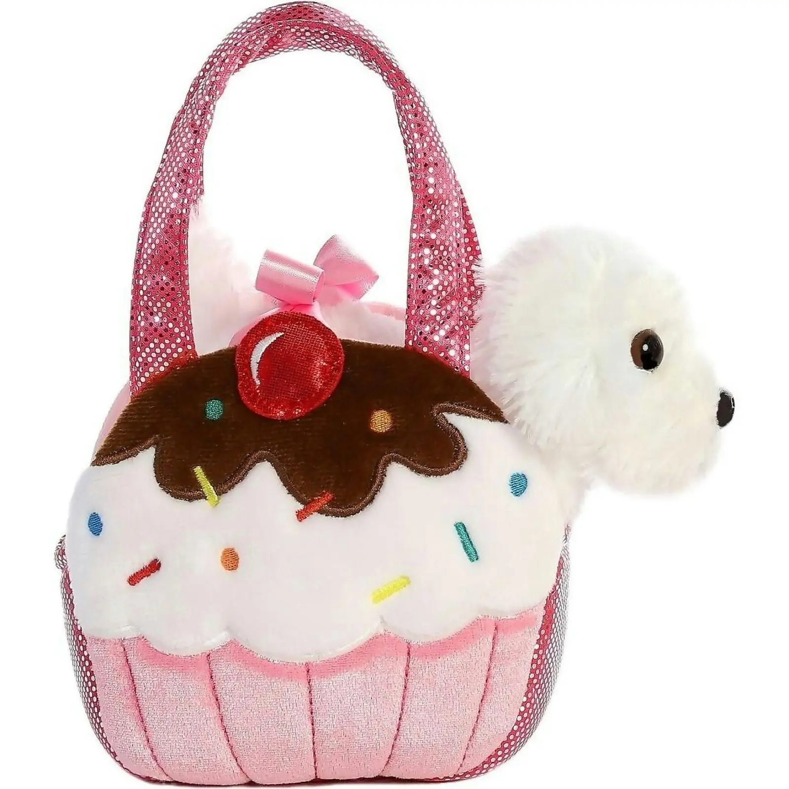 Cotton Candy - Fancy Pals Dog In Pink Cupcake Bag