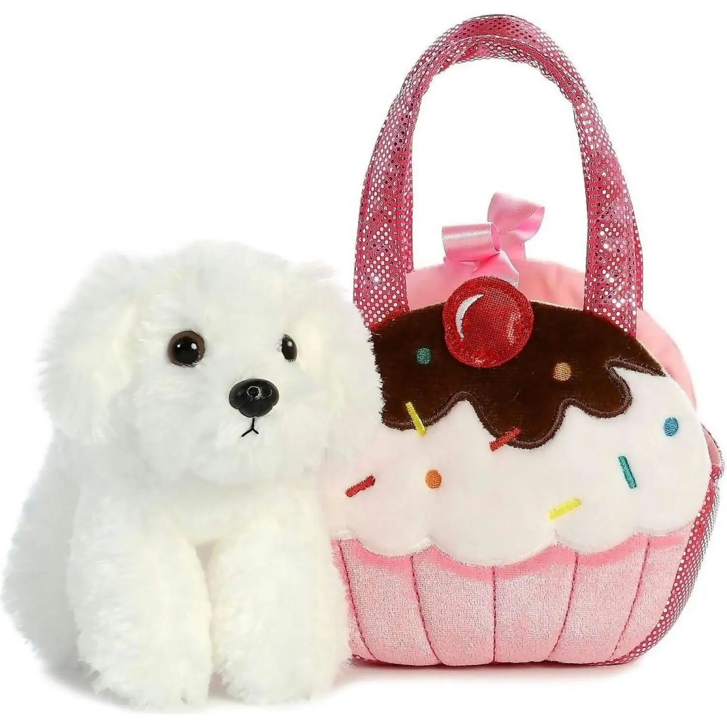 Cotton Candy - Fancy Pals Dog In Pink Cupcake Bag