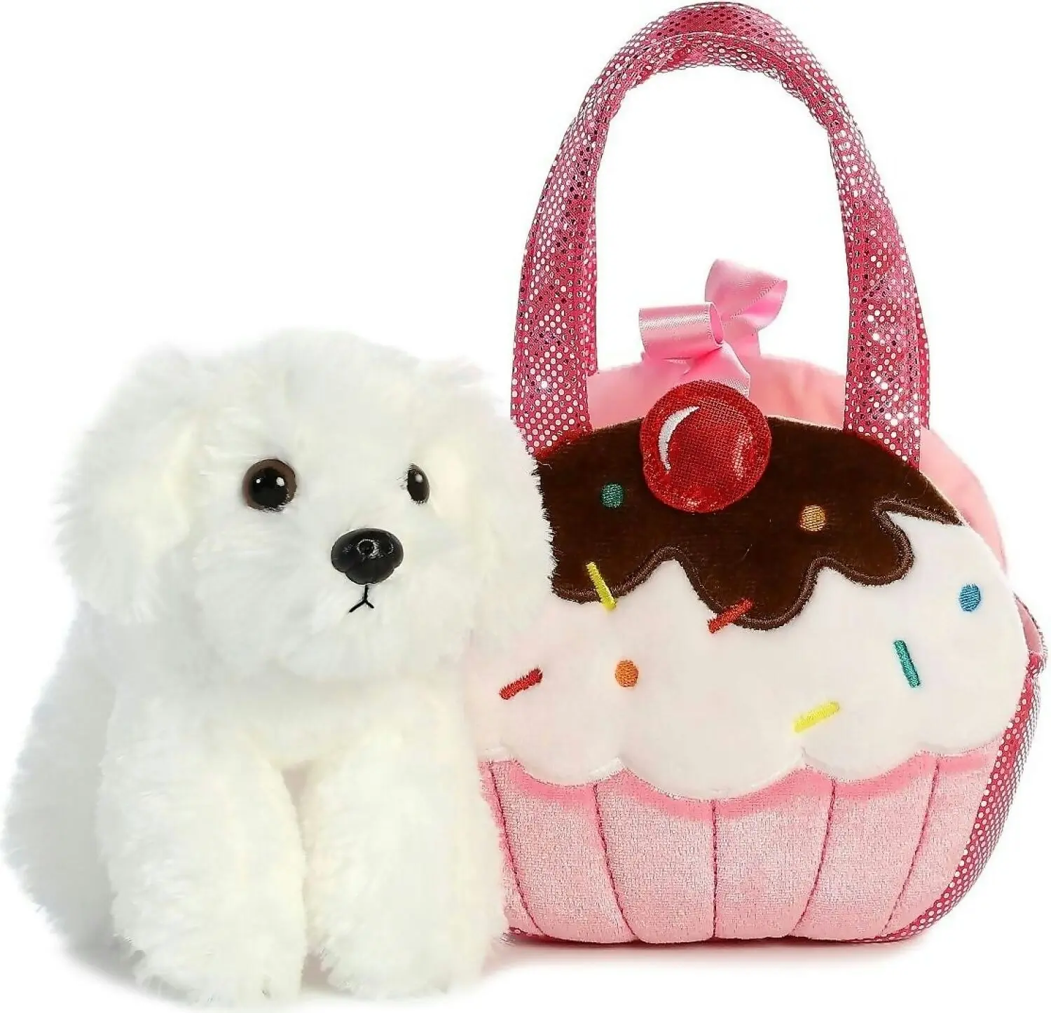 Cotton Candy - Fancy Pals Dog In Pink Cupcake Bag