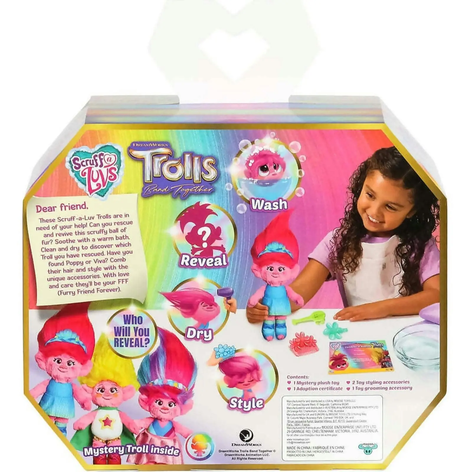 Little Live Pets - Scruff-a-luvs Trolls Band Together Reveal. Wash Reveal And Style A Cute Plush Trolls Doll