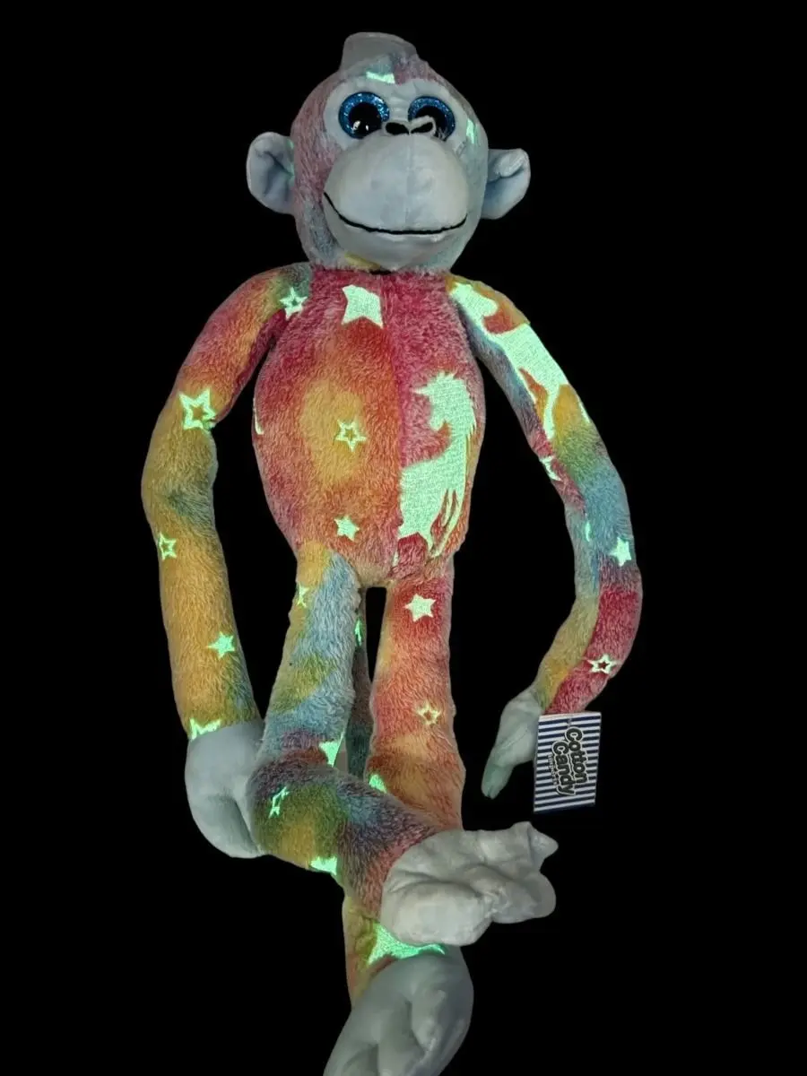 Cotton Candy - Plush Krysty Hanging Monkey Pastel Multi Glow In The Dark