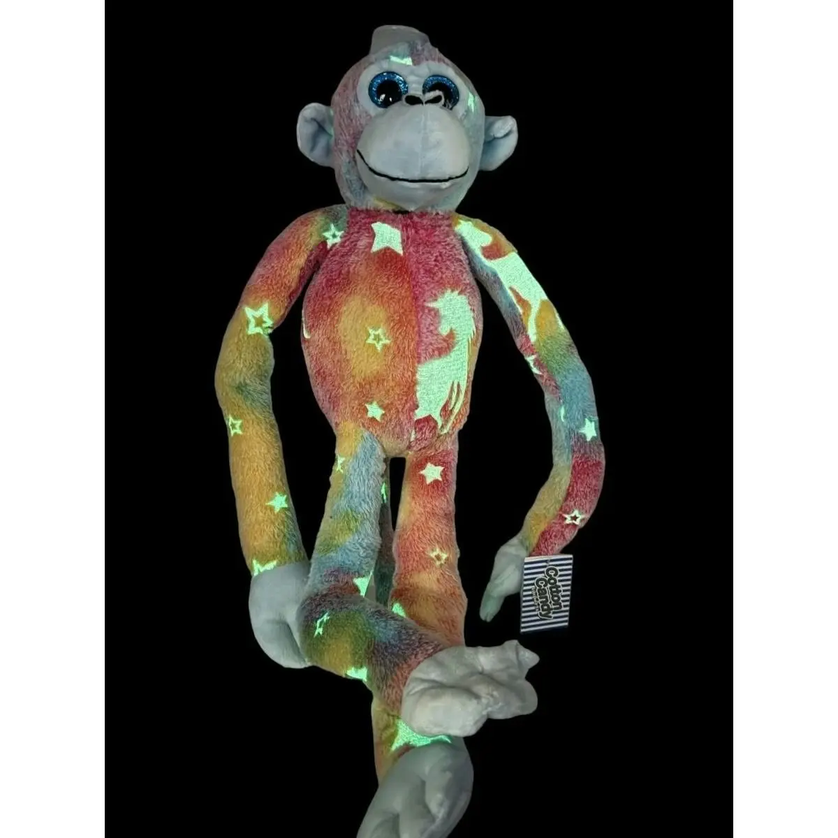 Cotton Candy - Plush Krysty Hanging Monkey Pastel Multi Glow In The Dark