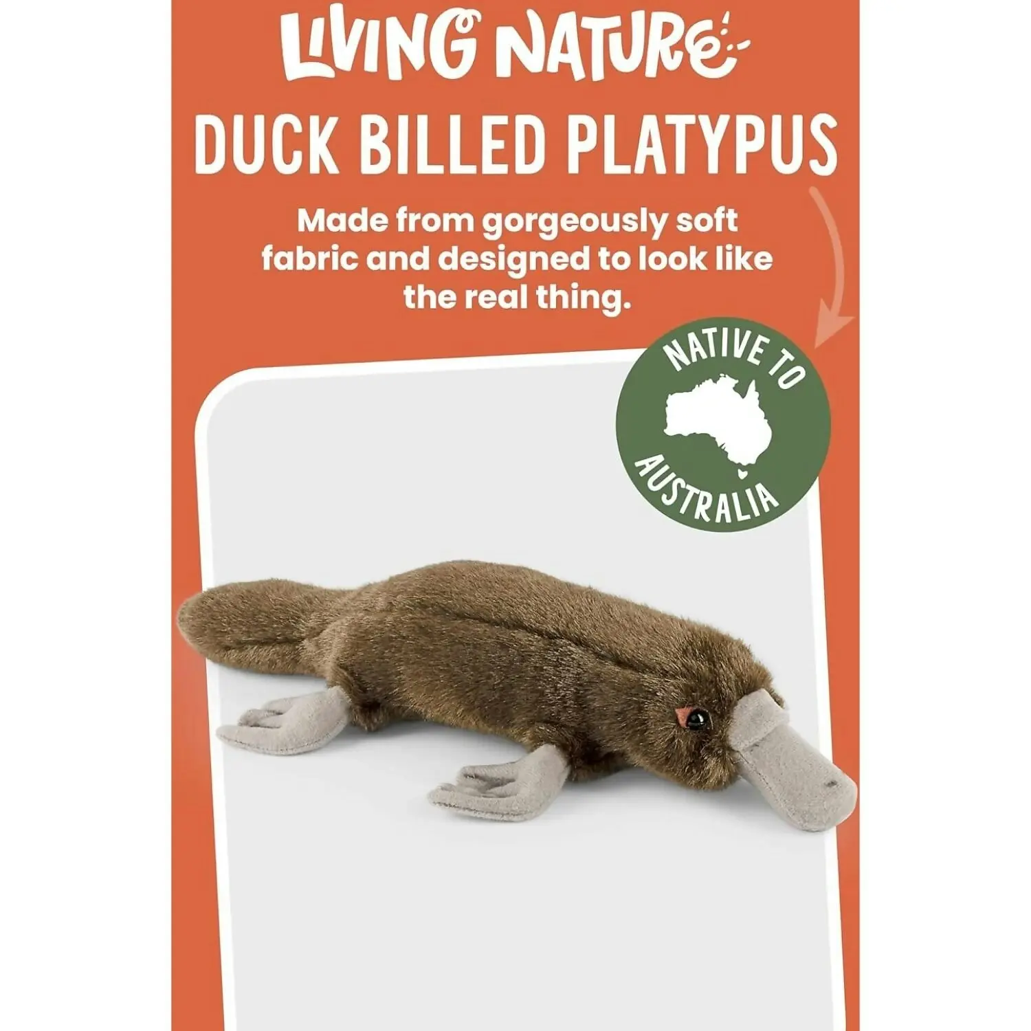 Living Nature - Duck Billed Platypus 37cm Plush