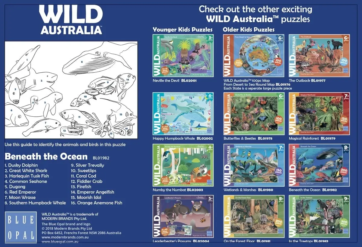 Blue Opal - Wild Australia Beneath The Oceans Jigsaw Puzzle 200 Pieces