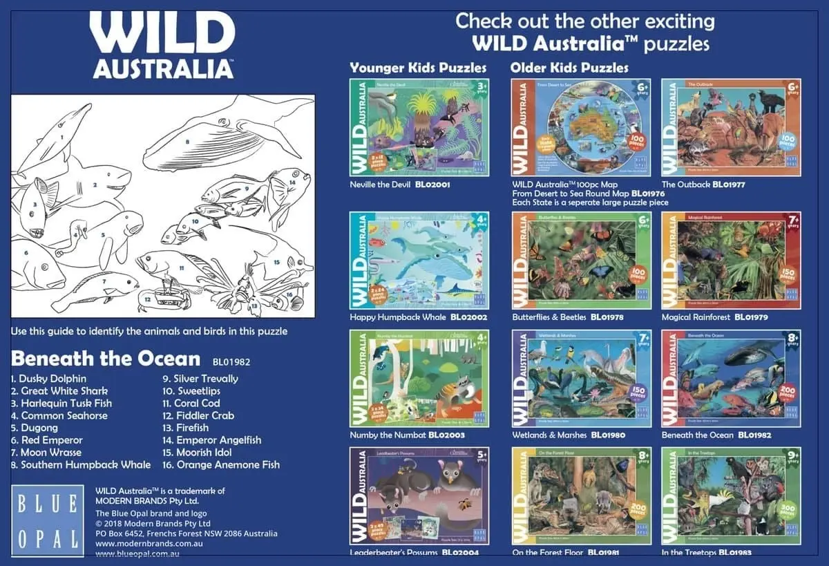 Blue Opal - Wild Australia Beneath The Oceans Jigsaw Puzzle 200 Pieces