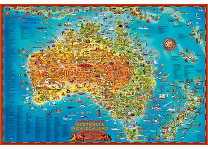 Blue Opal - Down Under Giant Map 300 Pieces Jigsaw Puzzle