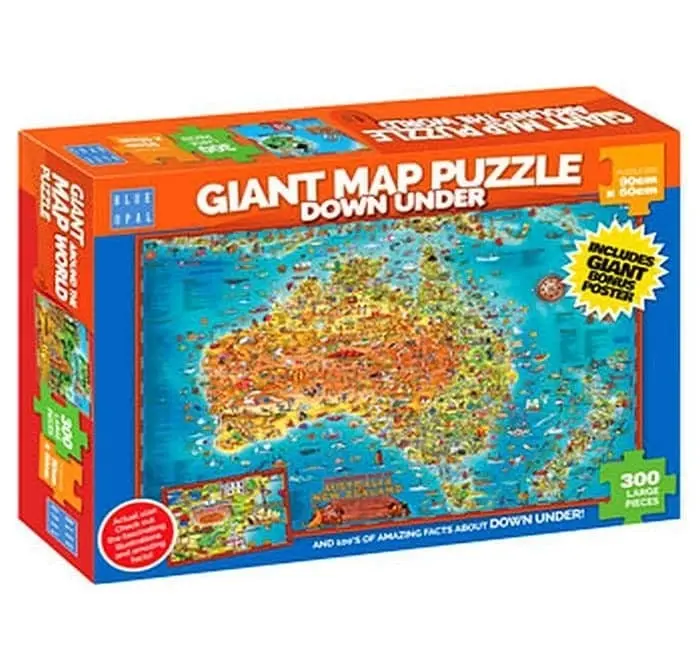 Blue Opal - Down Under Giant Map 300 Pieces Jigsaw Puzzle