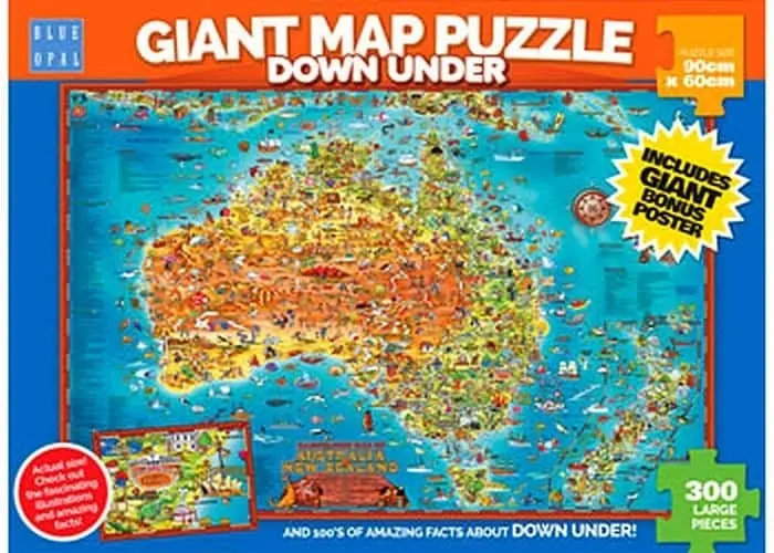 Blue Opal - Down Under Giant Map 300 Pieces Jigsaw Puzzle