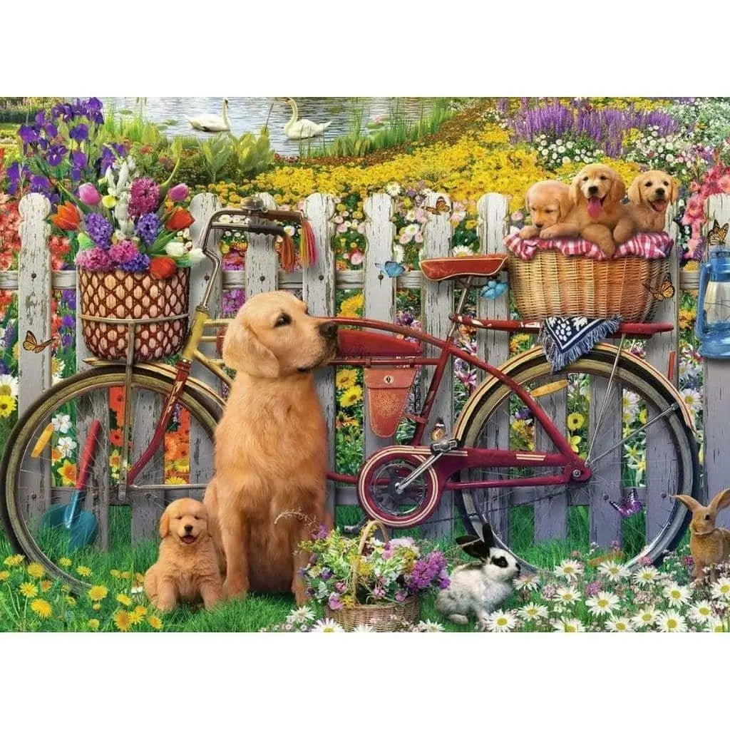 Ravensburger - Cute Dogs In The Gardden Jigsaw Puzzle 500 Pieces