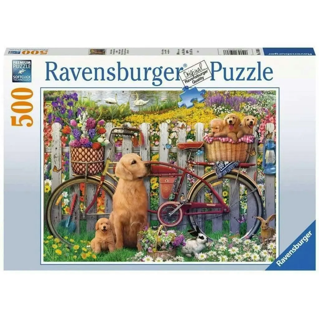 Ravensburger - Cute Dogs In The Gardden Jigsaw Puzzle 500 Pieces