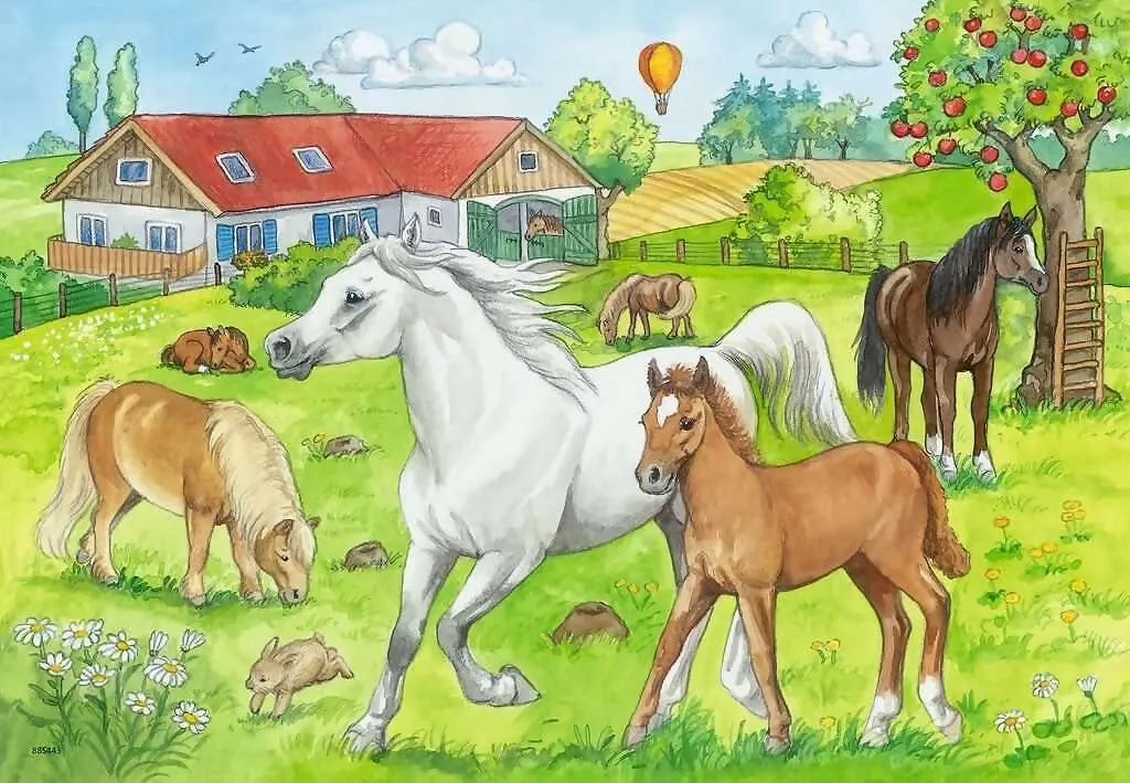 Ravensburger - At The Stables On The Horse Farm Jigsaw Puzzle 2x24 Pieces