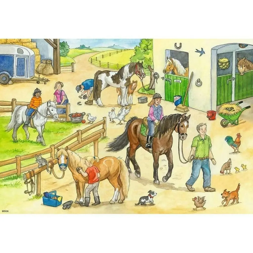 Ravensburger - At The Stables On The Horse Farm Jigsaw Puzzle 2x24 Pieces