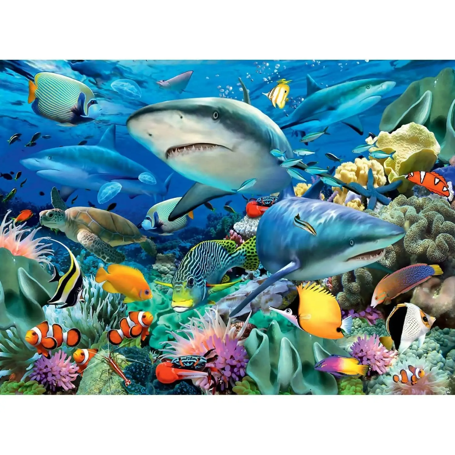 Ravensburger - Reef Of The Sharks Jigsaw Puzzle Xxl 100 Pieces