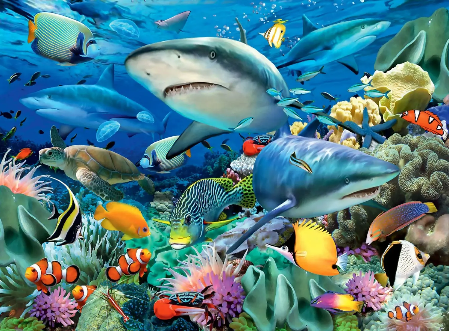 Ravensburger - Reef Of The Sharks Jigsaw Puzzle Xxl 100 Pieces