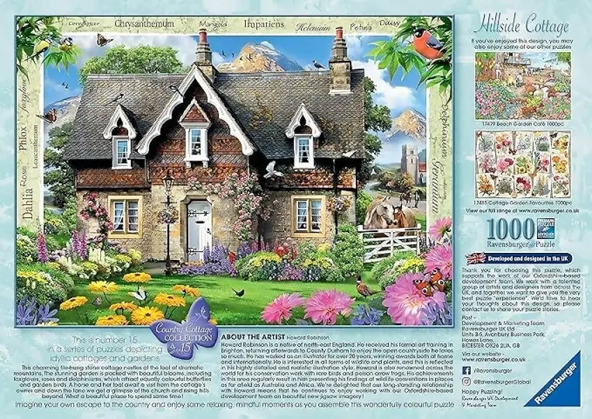 Ravensburger - Hillside Cottage - Country Collection 15 Jigsaw Puzzle 1000 Pieces