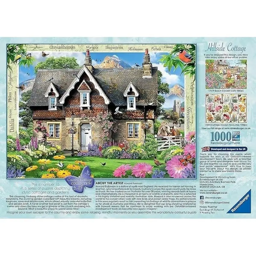 Ravensburger - Hillside Cottage - Country Collection 15 Jigsaw Puzzle 1000 Pieces